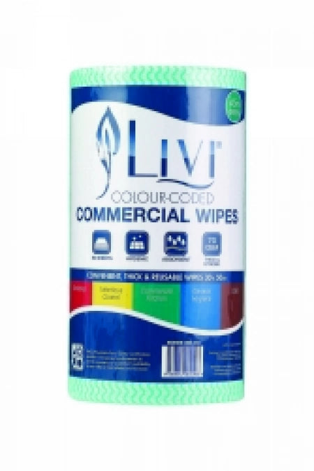 COMMERCIAL WIPES LIVI ESSENTIALS GREEN