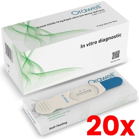 20 X 5-Pack Orawell Covid-19 Rapid Antigen Saliva Home Test Kit Oral Swab High Sensitivity exp. 01/2024