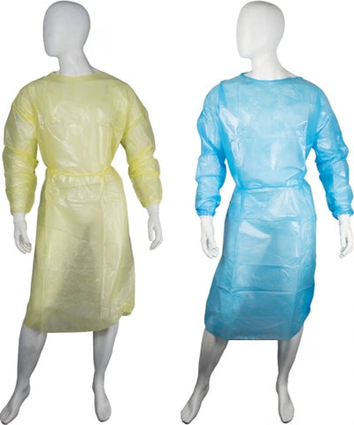 PP/PE Clinical Isolation Gowns Level 4 Medical Knitted Cuff &amp; Velcro Back - UNI (S, M, L)