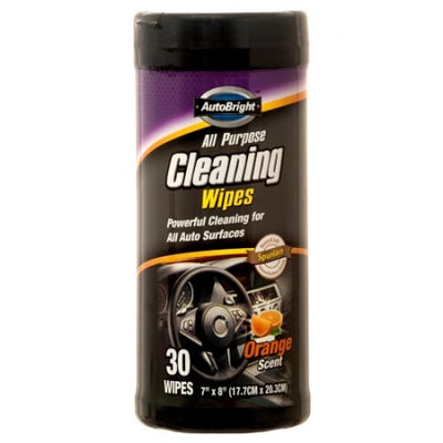 30 Wipes AutoBright All Purpose Cleaning Wipes 17.7 x 20.3cm