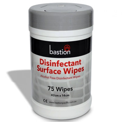 75 Wipes Bastion Pacific Disinfectant Surface Non-Alcohol Cleaning Wipes 30gsm
