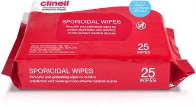25/Pack Clinell Sporicidal Wipes