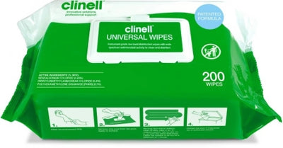 Clinell Universal Disinfectant And Detergent Wipes Instrument Grade Pack of 200
