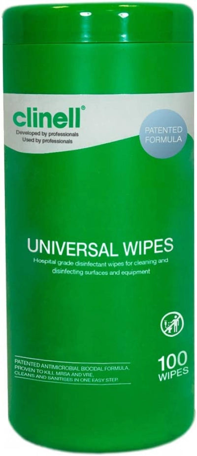 100/Tub Clinell Universal Hospital Grade Disinfectant Wipes