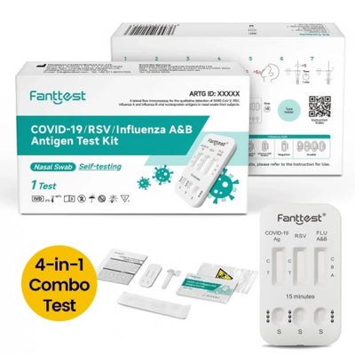 Fanttest COVID-19 / RSV / Influenza / A&amp;B 4-in-1 Rapid Antigen Test Kit Nasal Very High Sensitivity (1 Test) Expiry 07/2026