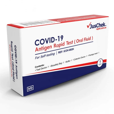 JusChek Covid-19 Single Pack Oral Antigen Rapid Test Oral Fluid Exp 12/2023
