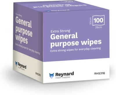 12/Carton Reynard Health General Purpose Wipes - 100 Wipes/Pack