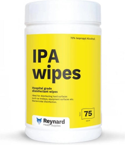 12/Carton Reynard Health IPA Surface Hospital Grade Disinfection Wipes - 75 Wipes/Canister
