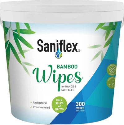 Saniflex Bamboo Wipes for Hands & Surfaces Pack of 300