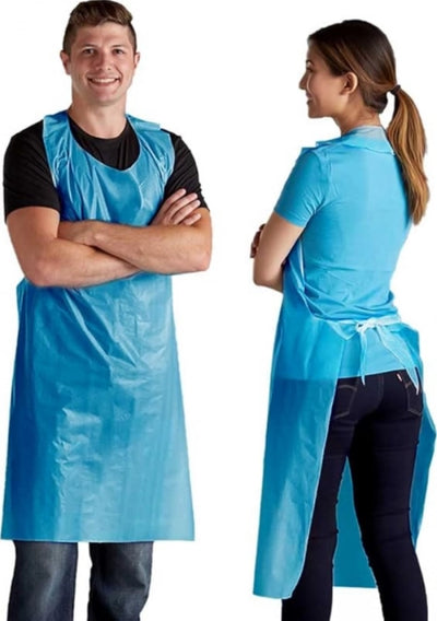 Carton of 500 Shield Right Disposable Blue Aprons (Packs Of 100)