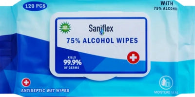 Saniflex 75% Alcohol Sanitary Wipes Pack of 120