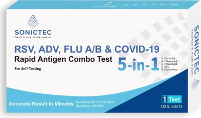 Sonictec COVID-19 / RSV / ADV / Influenza / A&amp;B 5-in-1 Rapid Antigen Combo Test (Nasal)
