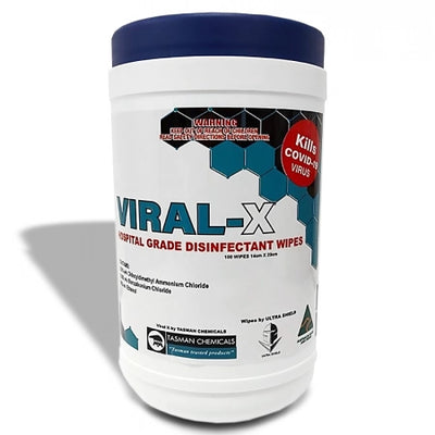 100/Canister Viral-X Virudicial Hospital Grade Disinfectant Cleaning Wipes TGA Approved Kills Covid Virus