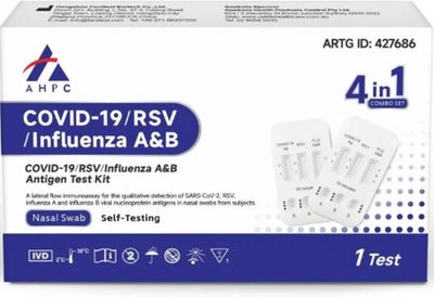 AHPC 4 in 1 COVID-19/RSV/Influenza A&amp;B Rapid Antigen Test Kit (Nasal Swab)