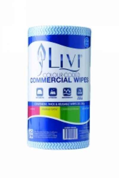 COMMERCIAL WIPES LIVI ESSENTIALS BLUE
