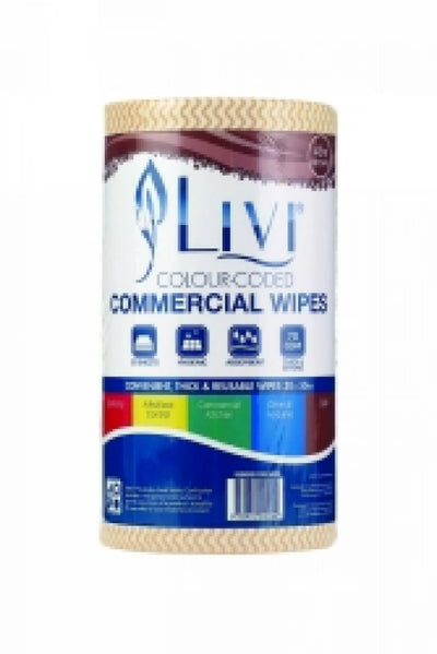 COMMERCIAL WIPES LIVI ESSENTIALS BROWN