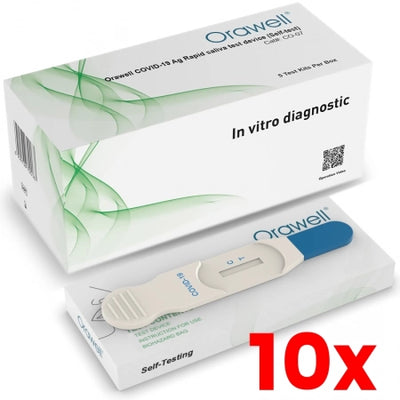 10 X 5-Pack Orawell Covid-19 Rapid Antigen Saliva Home Test Kit Oral Swab High Sensitivity exp. 01/2024