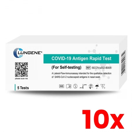 10 X 5/Pack Clungene Covid-19 Rapid Antigen Test Kit Nasal Very high sensitivity Exp. 2027 (Special discounts for Pharmacies please contact us)