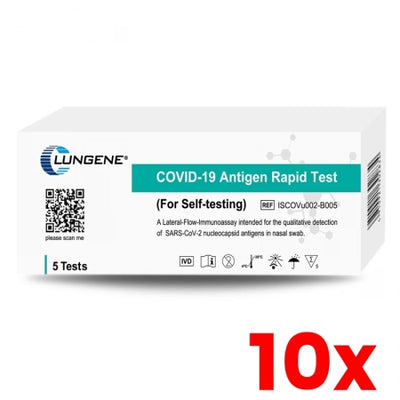 10 X 5/Pack Clungene Covid-19 Rapid Antigen Test Kit Nasal Very high sensitivity Exp. 2027 (Special discounts for Pharmacies please contact us)