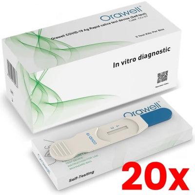 20 X 5-Pack Orawell Covid-19 Rapid Antigen Saliva Home Test Kit Oral Swab High Sensitivity exp. 01/2024