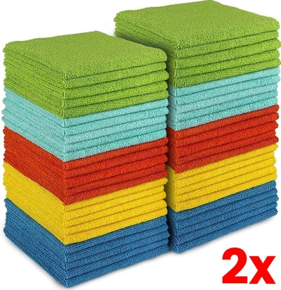 2 X 1 Pack 1kg Microfibre Rags Assorted Sizes Colours Average Pack of 20pcs