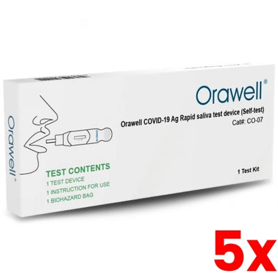 5 X Orawell Covid-19 Antigen Rapid Oral Swab Single Test Kit exp. 01/2024
