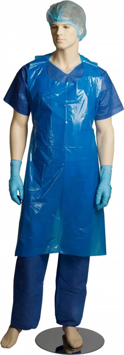 500/Carton Disposable Blue Aprons