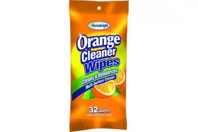 32 Wipes Homebright Orange Cleaner Flat Pack Wipes 17.8 x 20.3cm